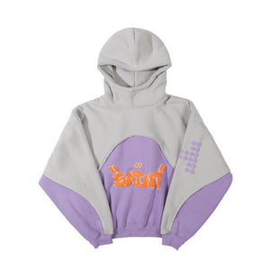 Contrast Velvet Hooded Sweatshirt – Padded - MRC STOREHoodieMy StoreStitching Contrast Color Velvet Padded Hooded Sweatshirt - Pullover in Black & Purple - MRC STOREMRC STORECJWY197627605EVPurpleL