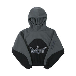 Contrast Velvet Hooded Sweatshirt – Padded - MRC STOREHoodieMy StoreStitching Contrast Color Velvet Padded Hooded Sweatshirt - Pullover in Black & Purple - MRC STOREMRC STORECJWY197627605EVPurpleL