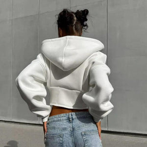 Long Sleeve Zipper Hooded Cardigan - Ultra Short Casual Top - MRC STOREHoodieMy StoreLong Sleeve Zipper Hooded Cardigan - Ultra Short Casual Top - MRC STOREMRC STORECJMY222321706FUWhiteL