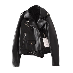Black PU Leather Zip Jacket – Long Sleeve - MRC STOREJacketsMy StoreWomen's Black PU Leather Zip Jacket – Stylish Acrylic Long - Sleeve Outerwear - MRC STOREMRC STORECJYD229210205EVBlack2XL