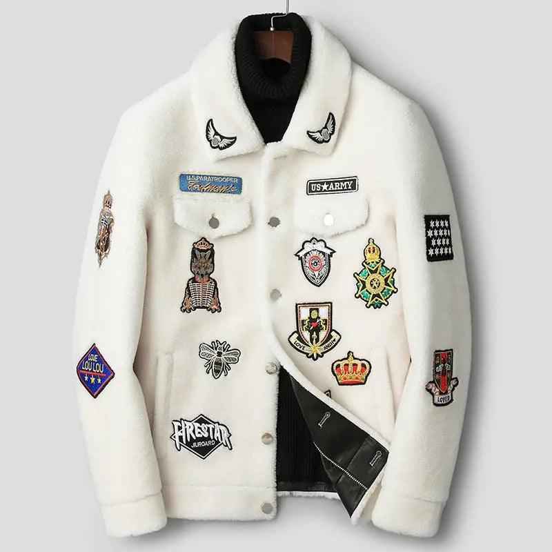 Fashionable White Grain Lamb Fur Jacket - MRC STOREJacketsMy StoreFashionable White Grain Lamb Fur JacketMRC STORECJZP171036304DWWhite2XL