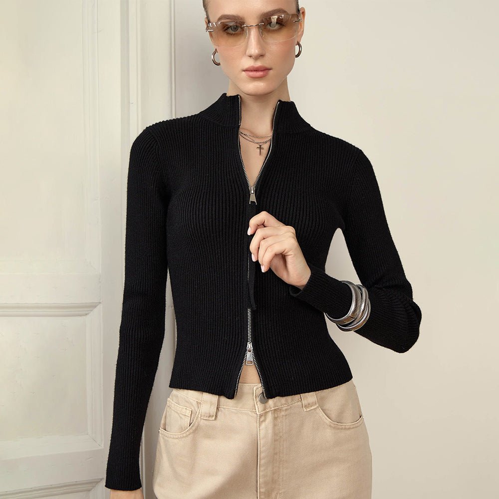 Women’s Double Zipper Thermal Cardigan - MRC STOREJacketsMy StoreWomen’s Double Zipper Thermal Cardigan My Store MRC STORECJMY249044906FUBlackL