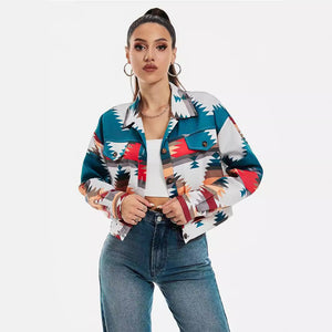 Women’s Color Block Printed Crop Top - MRC STOREJacketsMy StoreWomen’s Color Block Printed Crop Top My Store MRC STORECJYD247204403CXSapphire BlueL