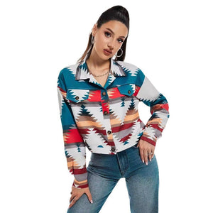 Women’s Color Block Printed Crop Top - MRC STOREJacketsMy StoreWomen’s Color Block Printed Crop Top My Store MRC STORECJYD247204403CXSapphire BlueL