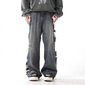 Men’s Ripped Jeans - Washed Loose Blue - MRC STOREjeansMy StoreMen’s Ripped Jeans - Washed Loose Blue My Store MRC STORECJXX235156805EVBlue2XL