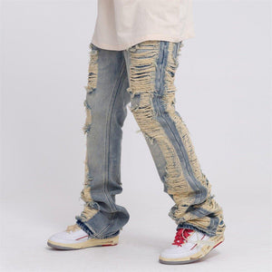 High Street Hand Scratched Whiskering Flare Jeans – Blue Denim - MRC STOREjeansMy StoreHigh Street Hand Scratched Whiskering Flare Jeans – Blue Denim - MRC STOREMRC STORECJNZ156168703CXBlueL