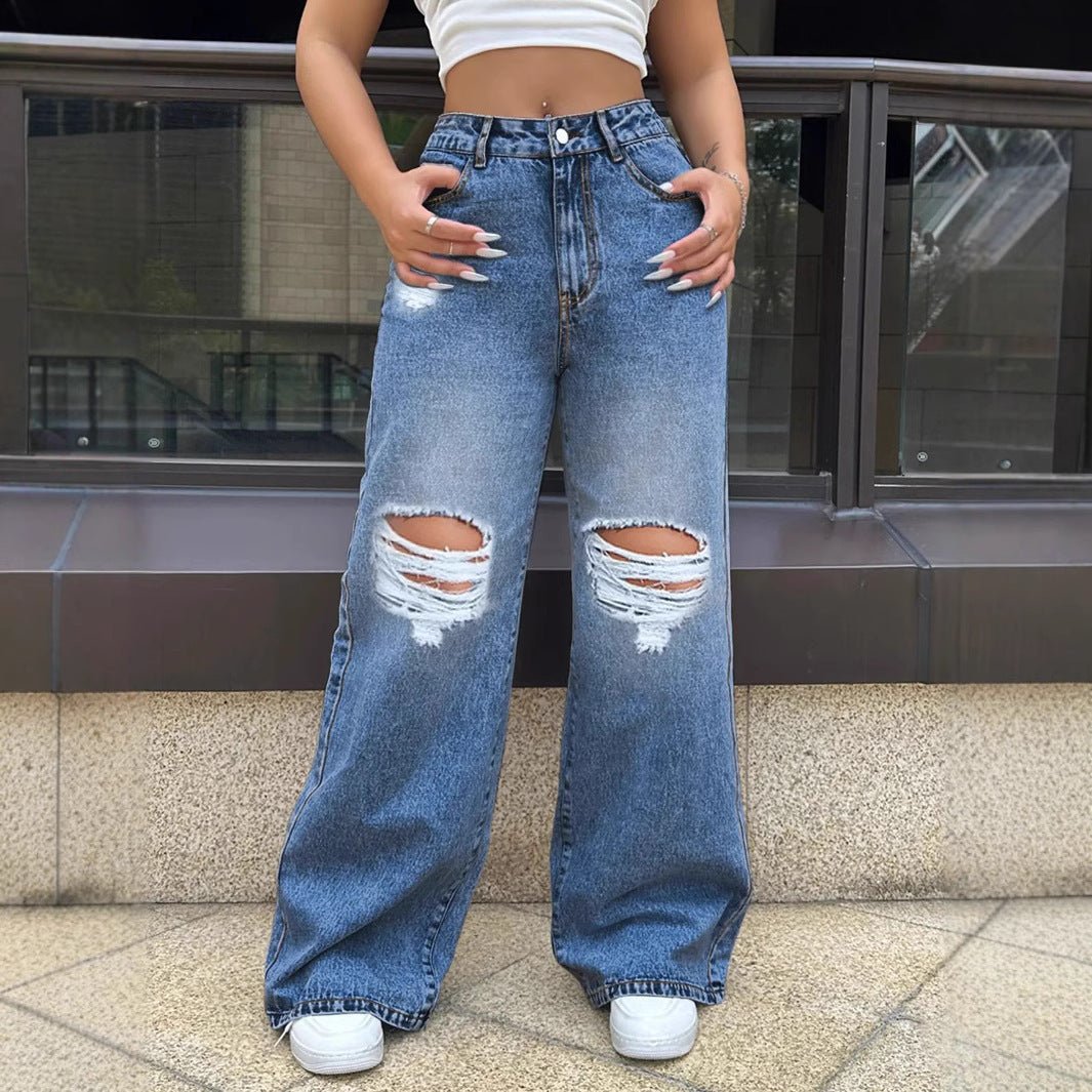 Women’s Ripped Jeans - Wide Leg Washed Blue - MRC STOREjeansMy StoreWomen’s Ripped Jeans - Wide Leg Washed Blue My Store 29.99MRC STORECJNZ236141909IRBlueL
