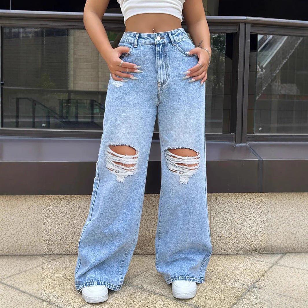 Women’s Ripped Jeans - Wide Leg Washed Blue - MRC STOREjeansMy StoreWomen’s Ripped Jeans - Wide Leg Washed Blue My Store 29.99MRC STORECJNZ236141904DWLight BlueL