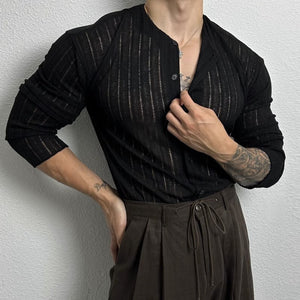 Men’s Hollow Cardigan - Solid Color Slim - MRC STORELong SleeveMy StoreMen’s Hollow Cardigan - Solid Color Slim My Store 25.60MRC STORECJDS235440011KPBlack2XL