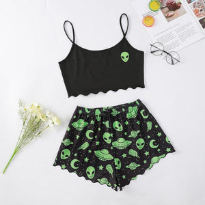 Halloween Pumpkin Print Sleeveless Sling Top and Shorts Pajama Set - MRC STOREsetMy StoreHalloween Pumpkin Print Sleeveless Sling Top and Shorts Pajama Set - MRC STOREMRC STORECJYD215179419SH9560styleL