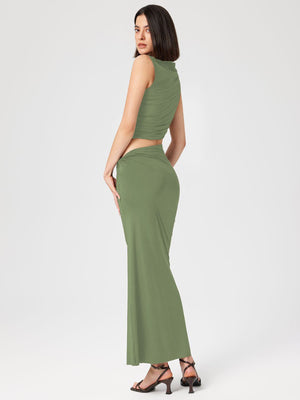 Women’s Fashion Suit - Sleeveless Long Skirt Set - MRC STOREsetMy StoreWomen’s Fashion Suit - Sleeveless Long Skirt Set My Store MRC STORECJYD238238805EVDark BrownL