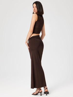 Women’s Fashion Suit - Sleeveless Long Skirt Set - MRC STOREsetMy StoreWomen’s Fashion Suit - Sleeveless Long Skirt Set My Store MRC STORECJYD238238805EVDark BrownL
