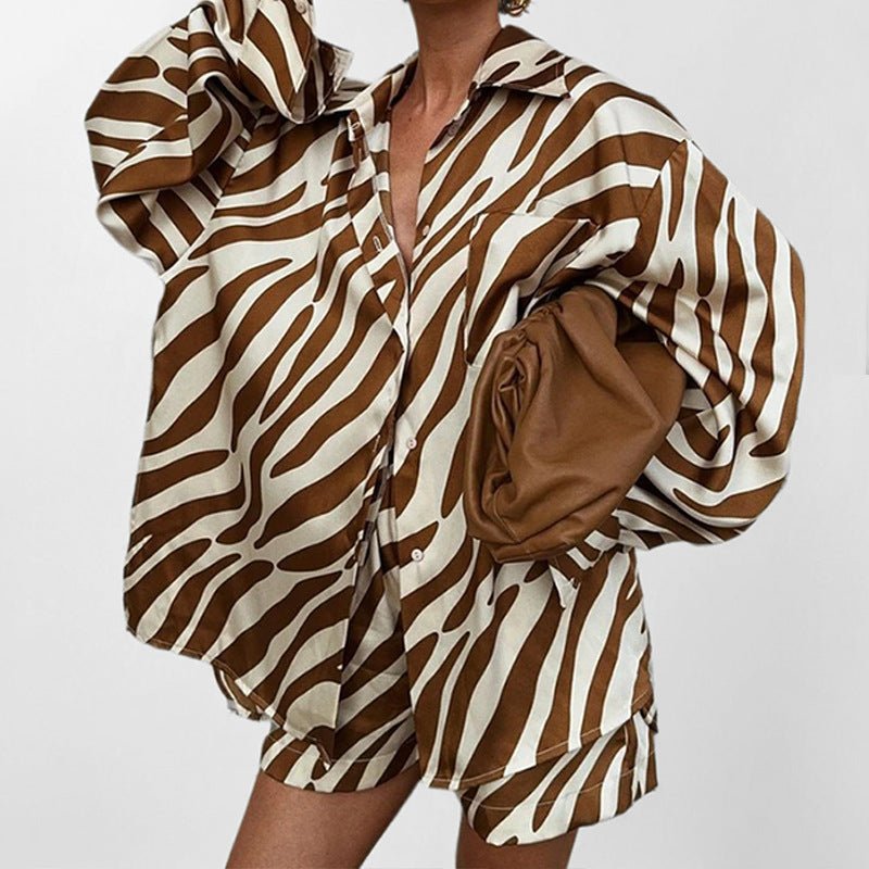 Women’s Two - Piece Suit - Printed Brown Set - MRC STOREsetMy StoreWomen’s Two - Piece Suit - Printed Brown Set My Store MRC STORECJLS237713405EVBrown2XL