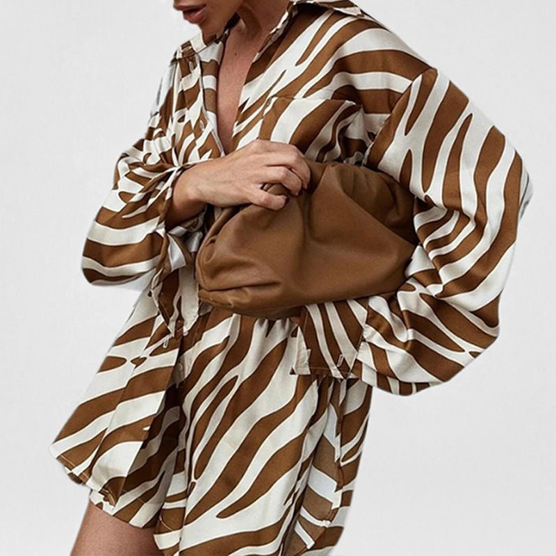 Women’s Two - Piece Suit - Printed Brown Set - MRC STOREsetMy StoreWomen’s Two - Piece Suit - Printed Brown Set My Store MRC STORECJLS237713405EVBrown2XL