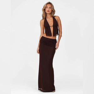 Women’s Halter Skirt Suit - Cut - Out Brown Set - MRC STOREsetMy StoreWomen’s Halter Skirt Suit - Cut - Out Brown Set My Store MRC STORECJLS237615903CXBrownL