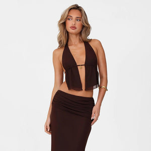 Women’s Halter Skirt Suit - Cut - Out Brown Set - MRC STOREsetMy StoreWomen’s Halter Skirt Suit - Cut - Out Brown Set My Store MRC STORECJLS237615903CXBrownL