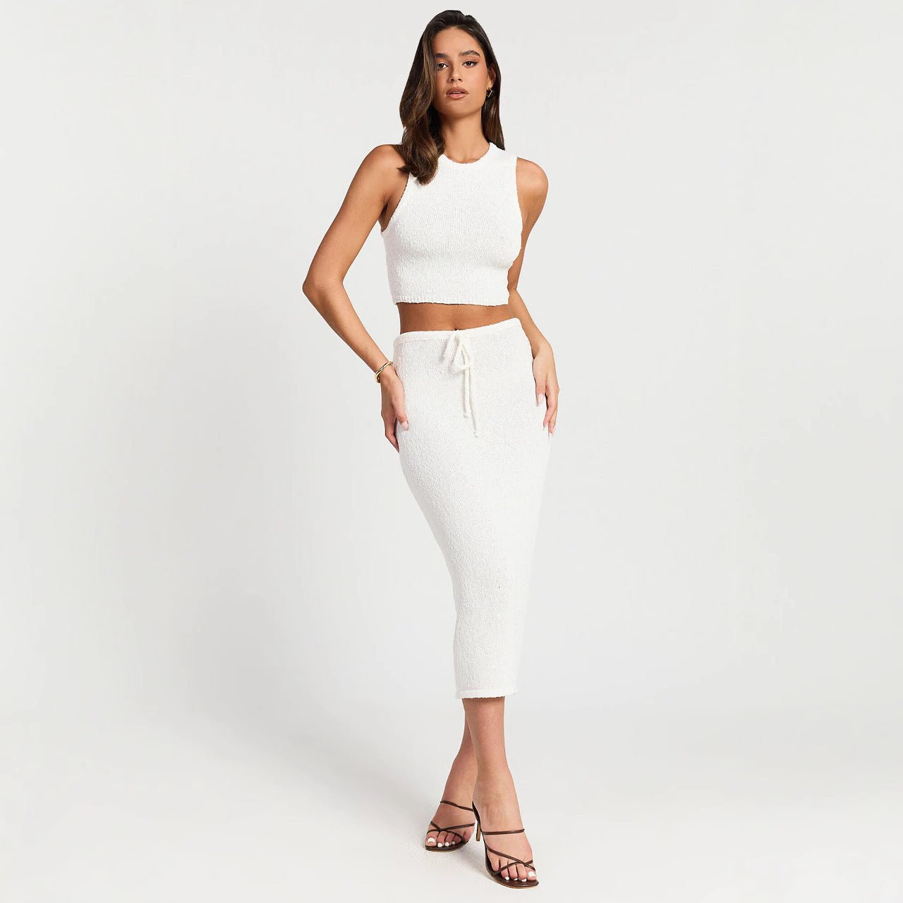 Women’s Two - Piece Skirt Set - Sleeveless White - MRC STOREsetMy StoreWomen’s Two - Piece Skirt Set - Sleeveless White My Store MRC STORECJLS231714803CXWhiteL