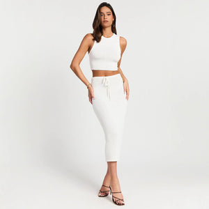 Women’s Two - Piece Skirt Set - Sleeveless White - MRC STOREsetMy StoreWomen’s Two - Piece Skirt Set - Sleeveless White My Store MRC STORECJLS231714803CXWhiteL