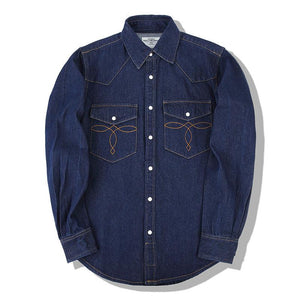 Classic Flower Wash Denim Shirt – Retro Cotton Shirt in Multiple Colors - MRC STOREshirtMy StoreClassic Flower Wash Denim Shirt – Retro Cotton Shirt in Multiple Colors - MRC STOREMRC STORECJDS228404503CX1304 Dark Blue Primary ColorsL