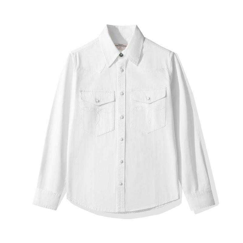 Classic Flower Wash Denim Shirt – Retro Cotton Shirt in Multiple Colors - MRC STOREshirtMy StoreClassic Flower Wash Denim Shirt – Retro Cotton Shirt in Multiple Colors - MRC STOREMRC STORECJDS228404513MN4309 WhiteL