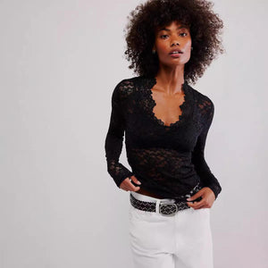 Hollow Lace Long - Sleeve V - Neck Top – Elegant Polyester Shirt for Women - MRC STOREshirtMy StoreHollow Lace Long - Sleeve V - Neck Top – Elegant Polyester Shirt for Women - MRC STOREMRC STORECJQB229328507GTPinkL