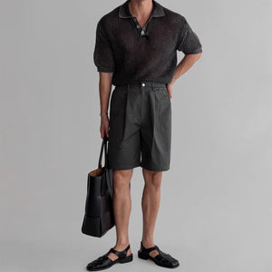 Polo Shirt - Honeycomb Knitted Short Sleeve - MRC STOREshirtMy StoreMen’s Polo Shirt - Honeycomb Knitted Short Sleeve My Store MRC STORECJYH235045907GTBlackL