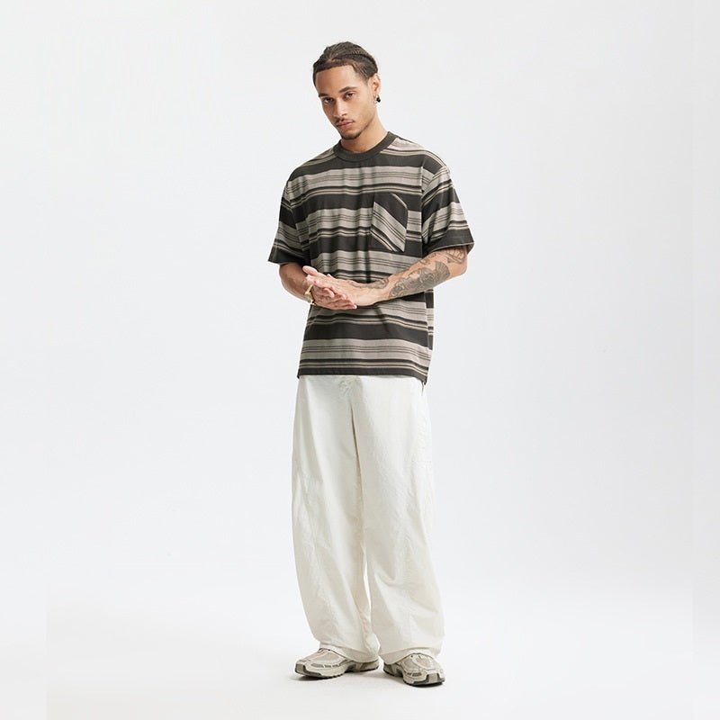 Unisex Striped T-Shirt - Loose Pocket Style - MRC STOREShortsMy StoreUnisex Striped T-Shirt - Loose Pocket Style My Store MRC STORECJYH233225702BYApricotL
