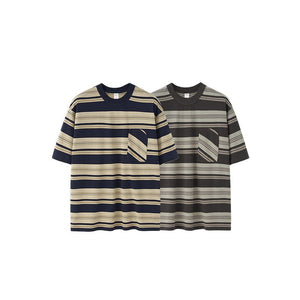 Unisex Striped T-Shirt - Loose Pocket Style - MRC STOREShortsMy StoreUnisex Striped T-Shirt - Loose Pocket Style My Store MRC STORECJYH233225702BYApricotL