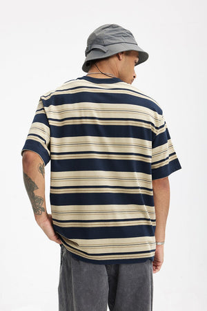 Unisex Striped T-Shirt - Loose Pocket Style - MRC STOREShortsMy StoreUnisex Striped T-Shirt - Loose Pocket Style My Store MRC STORECJYH233225702BYApricotL
