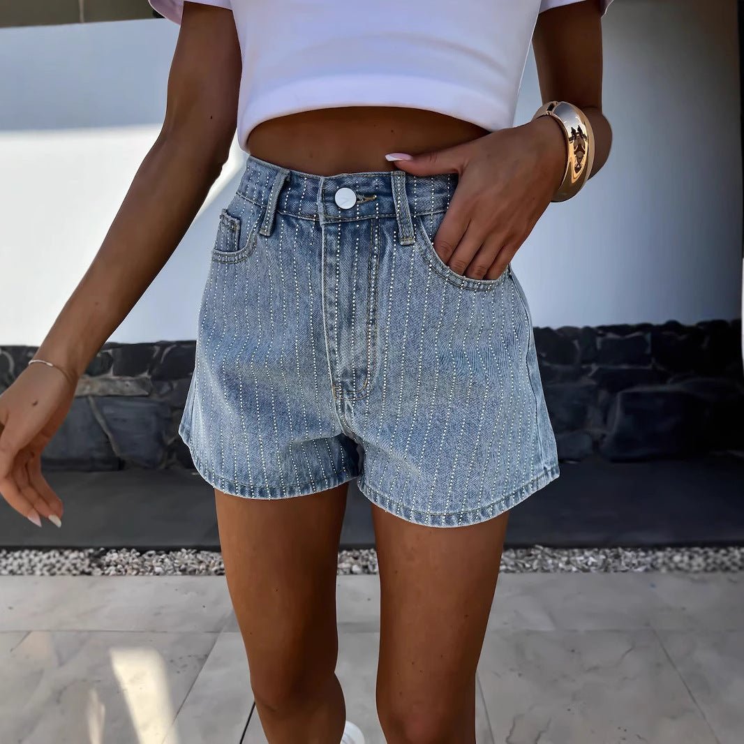 Women’s Denim Shorts - Rhinestone Straight - MRC STOREShortsMy StoreWomen’s Denim Shorts - Rhinestone Straight My Store MRC STORECJNZ235544203CXBlackL