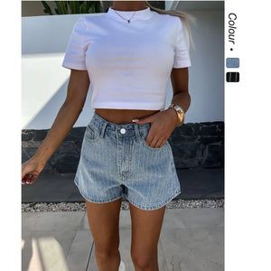Women’s Denim Shorts - Rhinestone Straight - MRC STOREShortsMy StoreWomen’s Denim Shorts - Rhinestone Straight My Store MRC STORECJNZ235544203CXBlackL