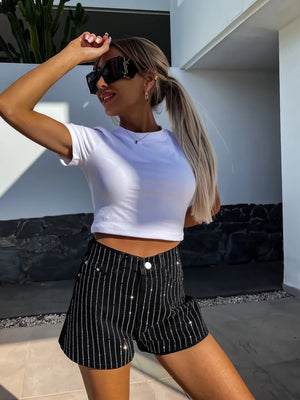 Women’s Denim Shorts - Rhinestone Straight - MRC STOREShortsMy StoreWomen’s Denim Shorts - Rhinestone Straight My Store MRC STORECJNZ235544207GTDenim BlueL