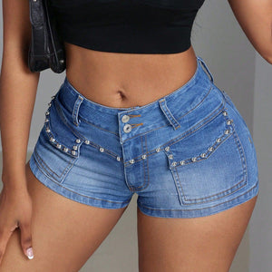 Women’s Denim Shorts - Beaded Mid - Waist Blue - MRC STOREShortsMy StoreWomen’s Denim Shorts - Beaded Mid - Waist Blue My Store 28.99MRC STORECJNZ234396704DWBlueL
