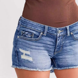 Ripped Denim Shorts – Light Blue Street Style - MRC STOREShortsMy StoreLadies Ripped Wadding Button Shorts – Light Blue Denim Street Fashion - MRC STOREMRC STORECJNZ229640703CXLight BlueL
