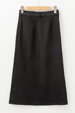 Midi Dress - Button Slit Denim Style - MRC STOREskirtMy StoreWomen’s Midi Dress - Button Slit Denim Style My Store MRC STORECJQZ238026503CXBlackL