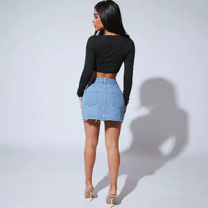 Irregular Denim Short Skirt – Stylish & Trendy for Petite Sizes - MRC STOREskirtMy StoreIrregular Denim Short Skirt – Stylish & Trendy for Petite Sizes My Store MRC STORECJQZ232518708HSDark BlueM