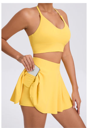 Tennis Suit - Breathable Bra Skirt Set - MRC STOREsports suitMy StoreWomen’s Tennis Suit - Breathable Bra Skirt Set My Store MRC STORECJDK243230118RIYellowL