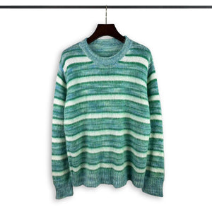 Striped Loose Fit Sweater – High Street Style - MRC STORESweaters & HoodiesMy StoreHigh Street Loose - Fit Striped Sweater – Trendy American Style for Autumn - MRC STOREMRC STORECJYD223595718RIGreenL