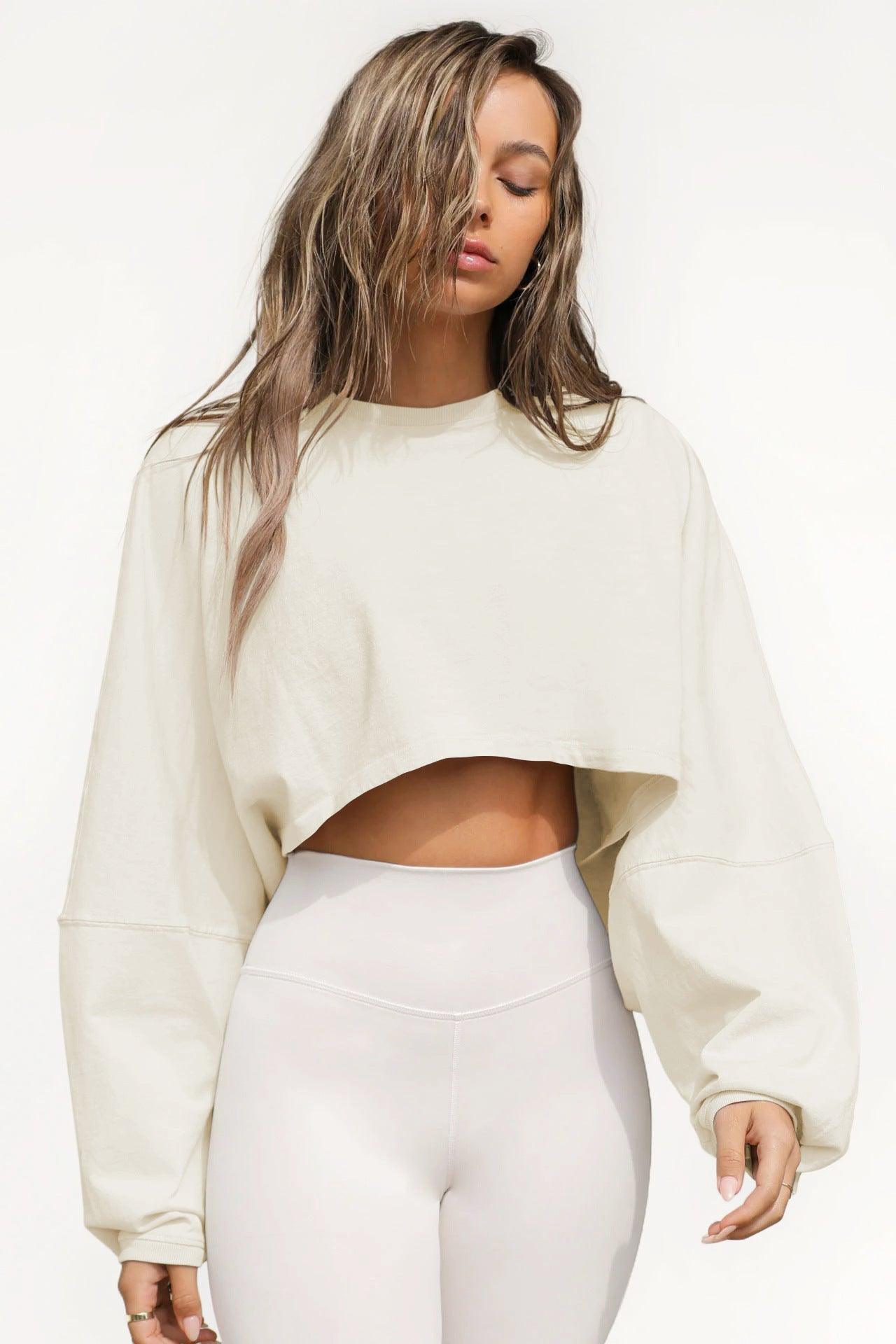 Round Neck Distressed Sweater – Short Sports - MRC STORESweaters & HoodiesMy StoreWomen's Round Neck Distressed Sports Sweater – European & American Short Pullover - MRC STOREMRC STORECJWY215995815OLApricotL