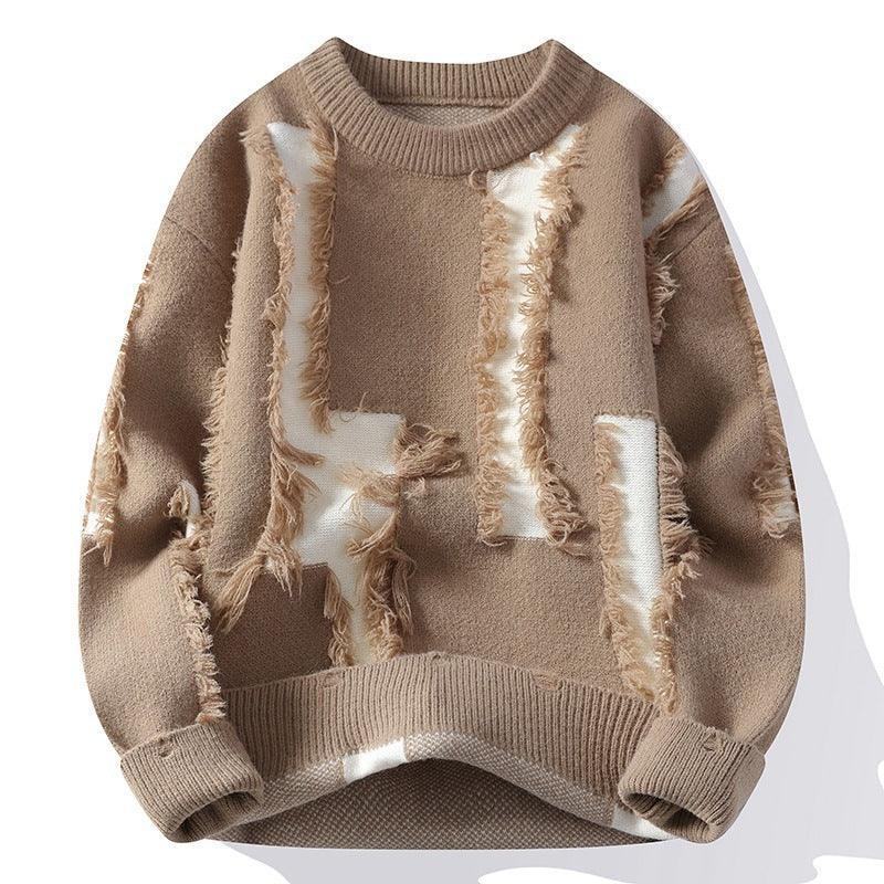 Distressed Knit Patchwork Pullover Sweater – A Bold Statement for Winter Style - MRC STORESweaters & HoodiesMy StoreDistressed Knit Patchwork Pullover Sweater – A Bold Statement for Winter Style - MRC STOREMRC STORECJYD223445919SHKhaki165cm