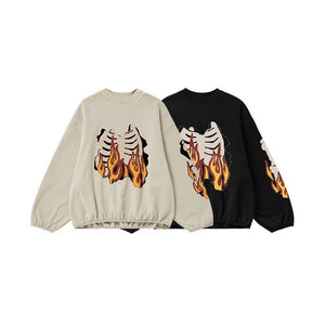 Flame Ribcage Oversized Sweatshirt – Streetwear - MRC STORESweaters & HoodiesMy StoreFlame Ribcage Graphic Oversized Sweatshirt – Trendy streetwear fashion - MRC STOREMRC STORECJWY217521002BYBlackL