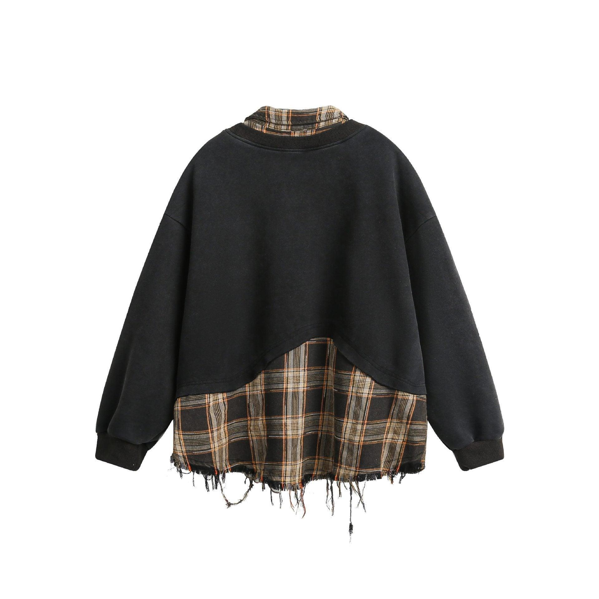 Ripped Burr Lapel Sweater – Fake Two - Piece - MRC STORESweaters & HoodiesMy StoreAmerican Style Ripped Burr Fake Two Piece Lapel Sweater – Stylish and Casual for Everyday Wear - MRC STOREMRC STORECJWY216696102BYBlackL