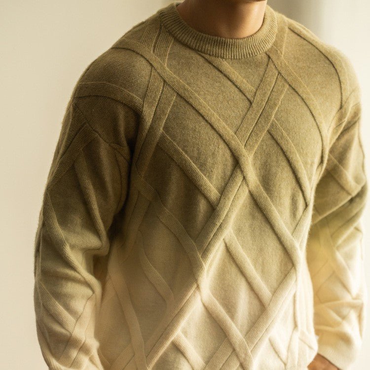 Diamond Lattice Sweater - Gradient Loose - MRC STORESweaters & HoodiesMy StoreDiamond Lattice Sweater - Gradient Loose My Store MRC STORECJYD229358802BYKhaki Green2XL