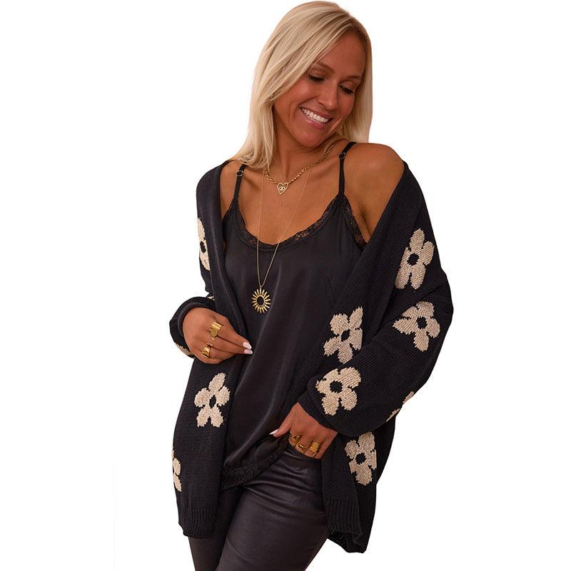 Floral Thermal Knit Cardigan – Loose Fit - MRC STORESweaters & HoodiesMy StoreFloral Print Thermal Knit Cardigan – Loose Acrylic Cardigan for Womem - MRC STOREMRC STORECJMY229228607GTLC2711718P2L