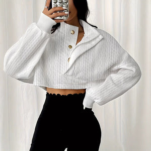 Textured Sweater - Stand Collar White - MRC STORESweaters & HoodiesMy StoreWomen’s Textured Sweater - Stand Collar White My Store MRC STORECJWY237703003CXWhiteL