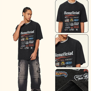 Men’s Oversized T-Shirt - Cartoon Washed Print - MRC STORET-ShirtsMy StoreMen’s Oversized T-Shirt - Cartoon Washed Print My Store MRC STORECJYH236317010JQBlack Fried SnowflakeL