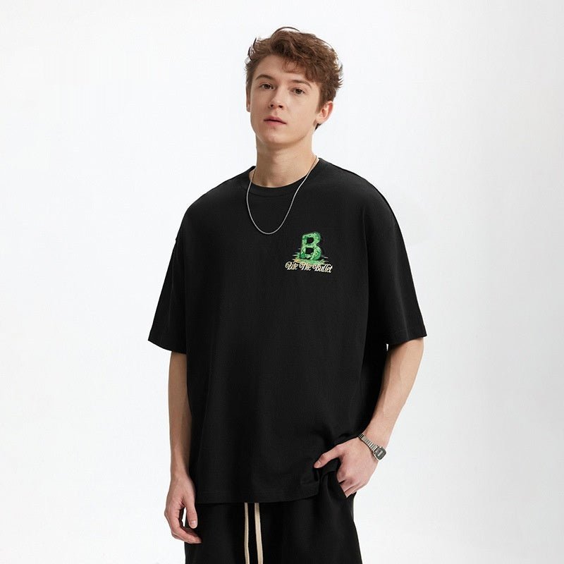 Men’s Printed T-Shirt - Letter B Loose - MRC STORET-ShirtsMy StoreMen’s Printed T-Shirt - Letter B Loose My Store MRC STORECJYH229964705EVBlackL