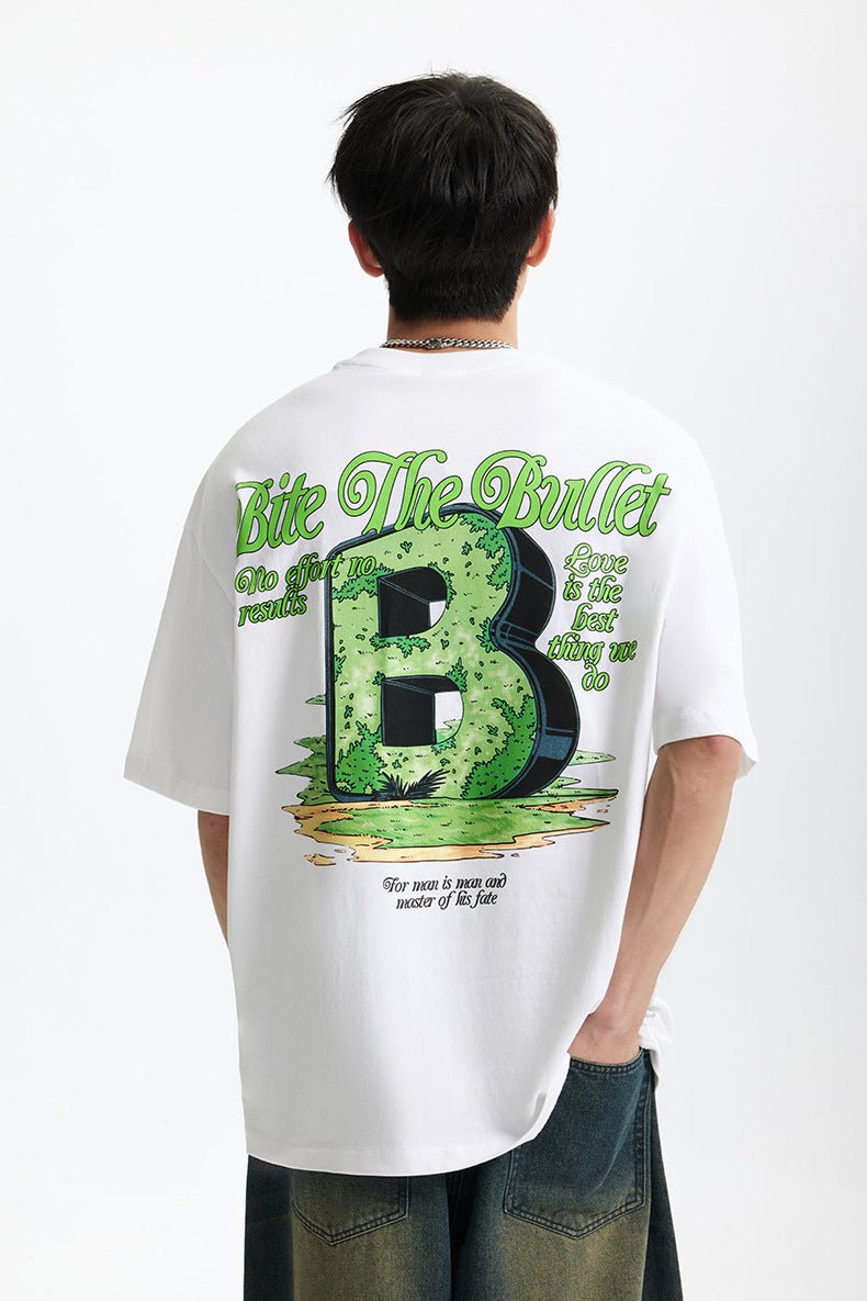 Men’s Printed T-Shirt - Letter B Loose - MRC STORET-ShirtsMy StoreMen’s Printed T-Shirt - Letter B Loose My Store MRC STORECJYH229964705EVBlackL