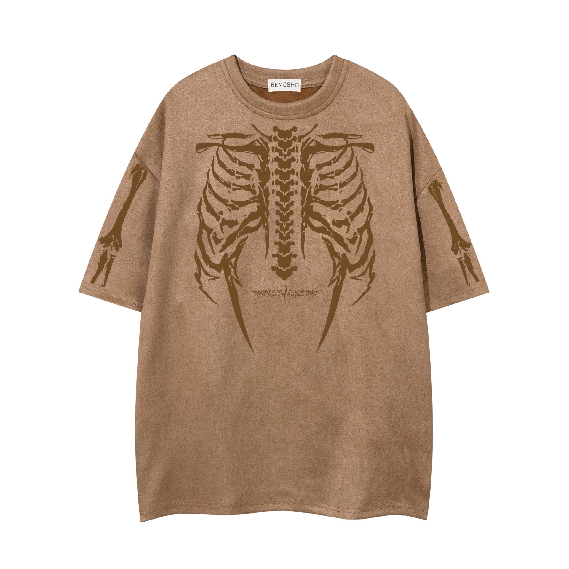 Men’s Suede T-Shirt - Skull Skeleton Printed - MRC STORET-ShirtsMy StoreMen’s Suede T-Shirt - Skull Skeleton Printed My Store MRC STORECJYH231720518RIBrownL