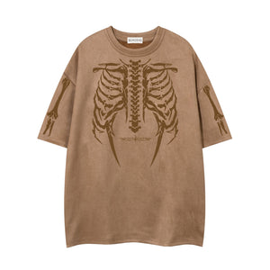 Men’s Suede T-Shirt - Skull Skeleton Printed - MRC STORET-ShirtsMy StoreMen’s Suede T-Shirt - Skull Skeleton Printed My Store MRC STORECJYH231720518RIBrownL